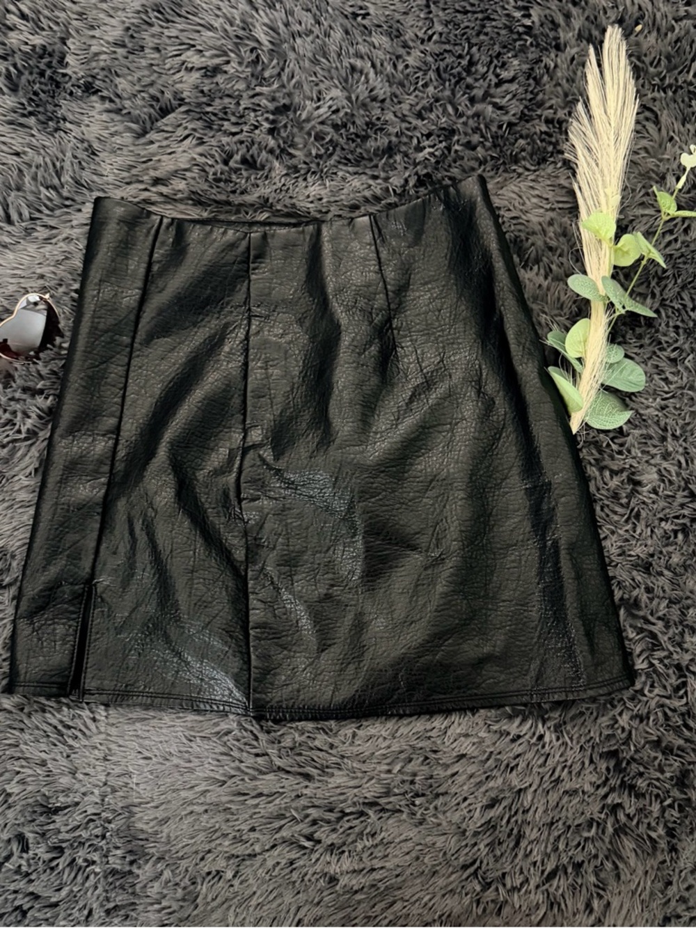 Old Navy Black Faux Leather Mini Skirt